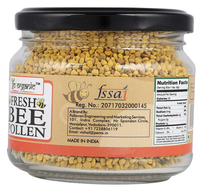 Go Organic Organics Bee Pollen Honey - Natural Anti-Oxidant Rich in Protein and Immunity Booster - Simply Good Food - 150g