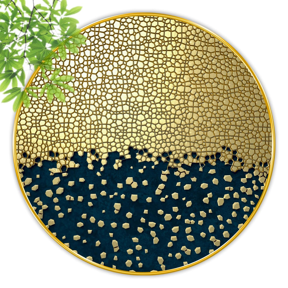 Abstract modern art Premium Sparkle lamination Golden Slim Frame 50.8 cm x 50.8 cm Large Size, For Home/Office/Hotel painting GRL113