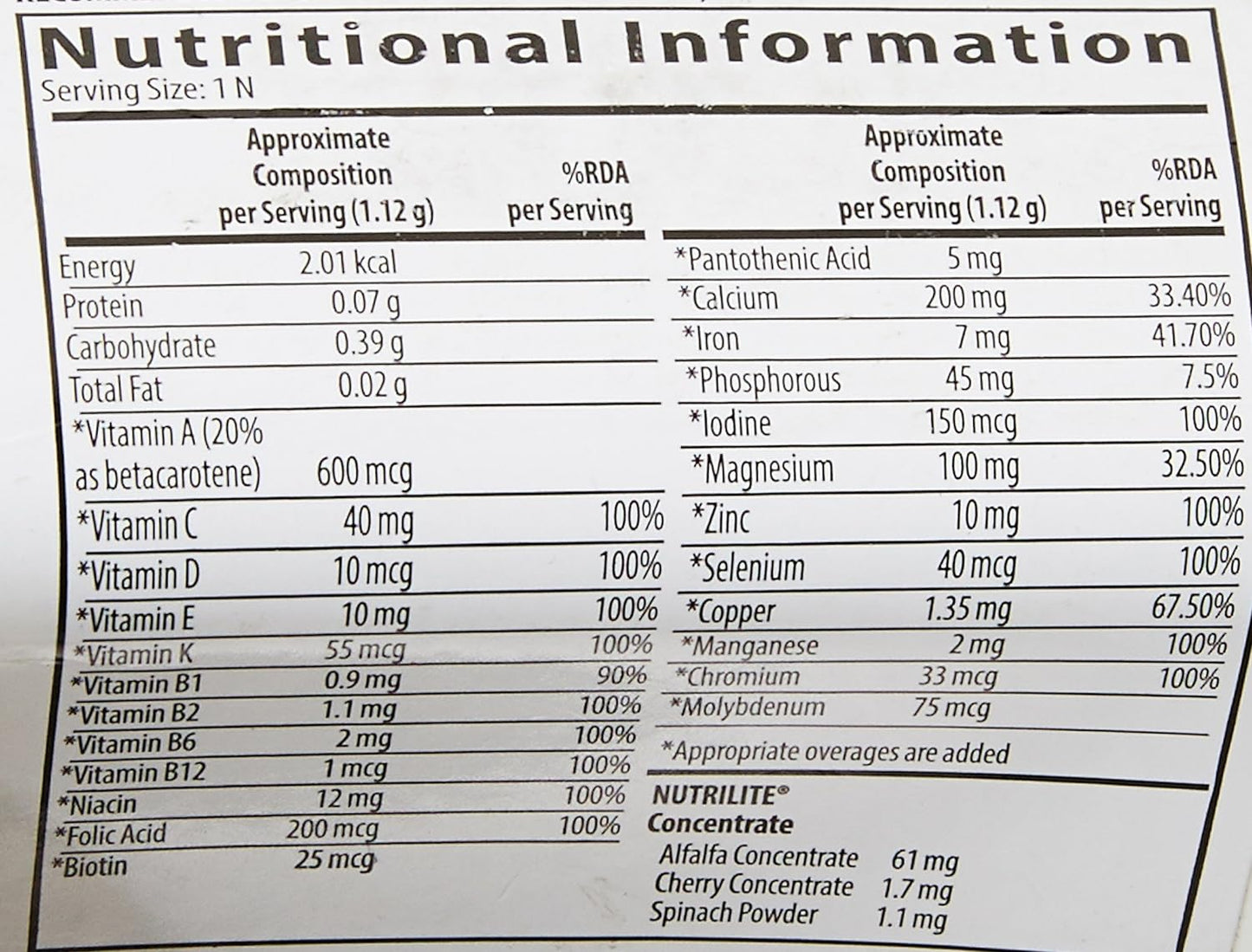 Zephivo NUTRILITE Daily Multivitamin & Multimineral Tablet (120N Tablets)
