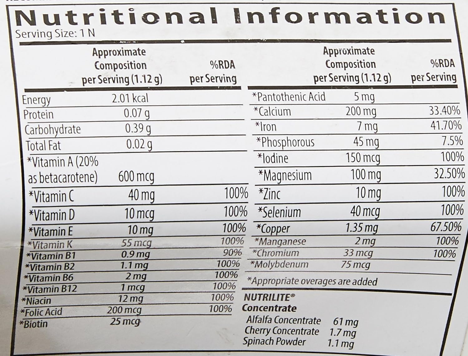 Zephivo NUTRILITE Daily Multivitamin & Multimineral Tablet (120N Tablets)
