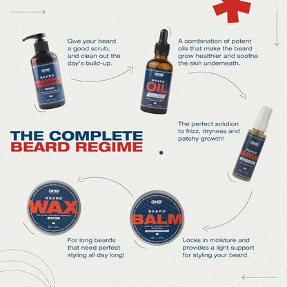 Osmo beard care products with text on a white background