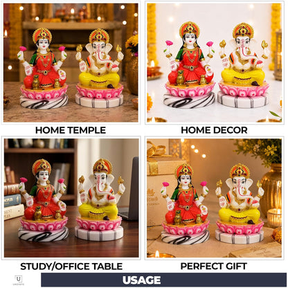 Laxmi Ganesh Idol Pair | Home Temple | Pooja | Diwali Gift | 4 Inch