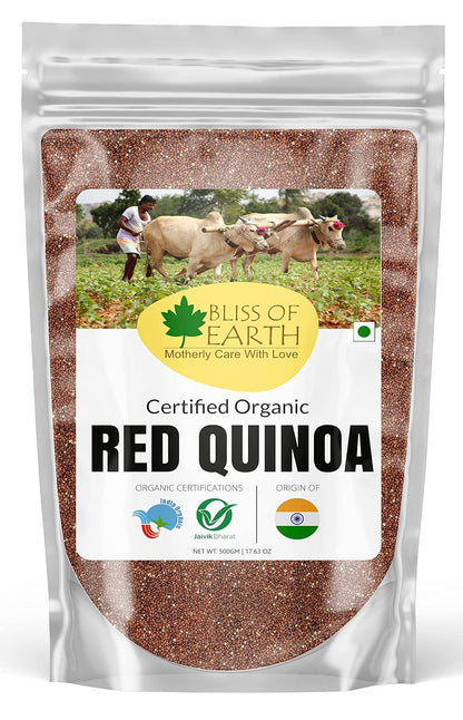 Bliss of Earth Red Quinoa 500gm Raw Super Food Great for Eating. Salad & Cooking