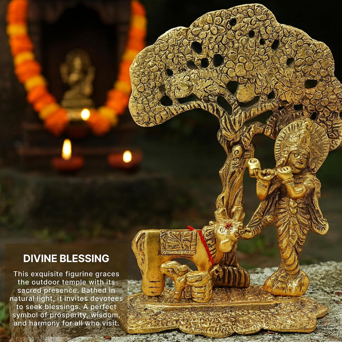 Radha Krishna Idol & Figurine for Home | God Idol for Pooja Room | Radha Krishna Murti & Gift Article (L12 x W8 x H15 cm)