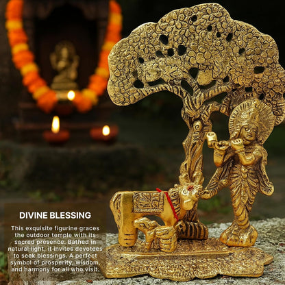 Radha Krishna Idol & Figurine for Home | God Idol for Pooja Room | Radha Krishna Murti & Gift Article (L12 x W8 x H15 cm)