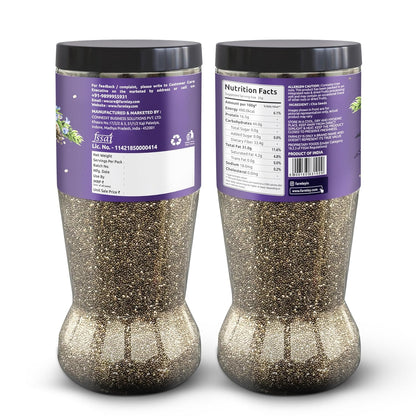 Farmley Chia Seeds 1 Kg, I Seeds for Eating | Seeds for Weight Management | Rich in Calcium, Omega-3, Protein, Fibre, & Non GMO, Reusable Jar (Pack of 1)