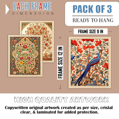 Rousrie Madhubani Wall Art Painting | Framed Wall Paintings For Home Décor | Wall Decoration Painting | Frames For Home Décor Office Frame Living Room (Design 2)