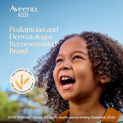 Aveeno Baby Kids 2-In-1 Hydrating Shampoo & Conditioner, Gently Cleanses, Conditions & Detangles Kids Hair, Formulated With Oat Extract, For Sensitive Skin & Scalp, Hypoallergenic, 12 Fl. Oz (354Ml)