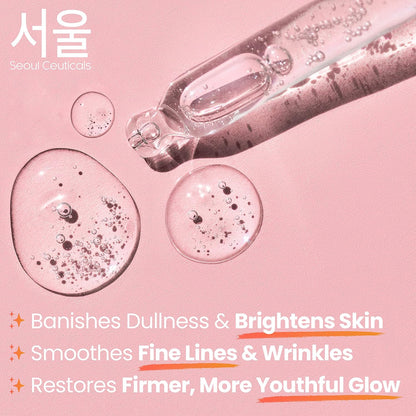 SeoulCeuticals Korean Snail Mucin Serum – 97.5% Snail Serum with Hyaluronic Acid & Centella – Anti Wrinkle & Anti Aging Serum for Face – K Beauty Night Skincare - 30ml