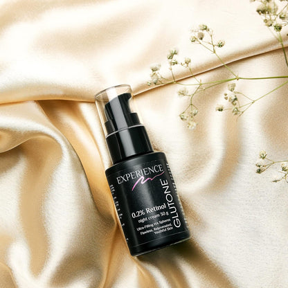 Glutone 0.2% Retinol Night Cream with Ultra Filling Hyaluronic Acid Spheres |Youthful & Rejuvenated Skin | Fades Wrinkles & Fine Lines | 30 g