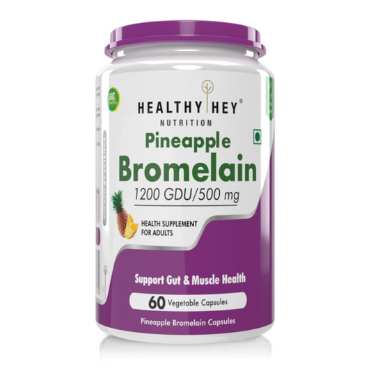 Zephivo HealthyHey Nutrition Bromelain Digestive Enzyme- High Concentrate -60 Veg. Capsules
