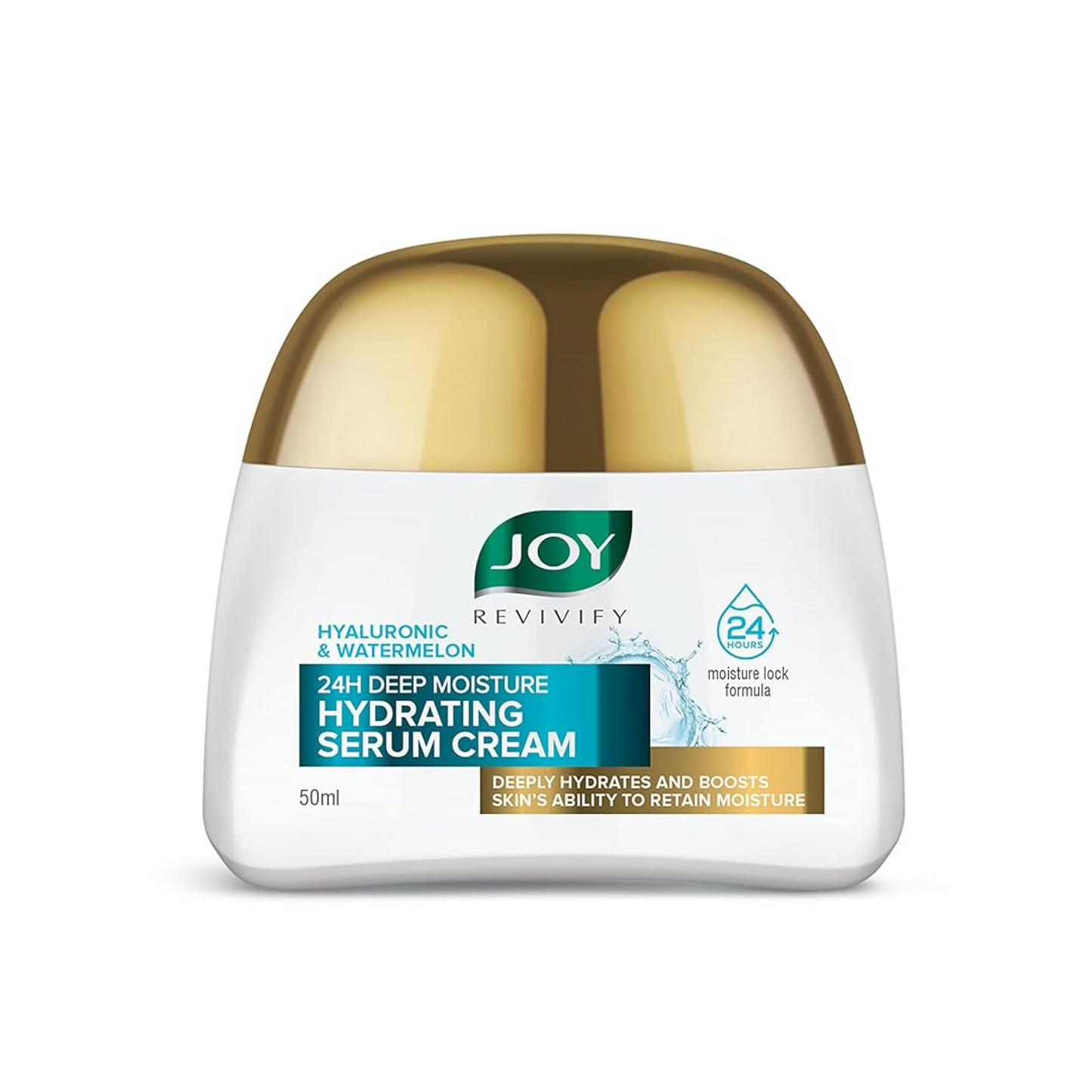 Joy Revivify Hyaluronic & Watermelon 24H Deep Moisture Hydrating Serum Cream | Deep Moisturizing Cream | Silky Smooth Feel | Vitamin A, C, E & B6 | Cocoa Butter – 50 ml