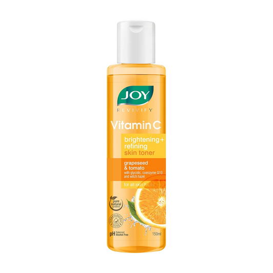 Joy Alcohol Free Vitamin C Face Toner for Glowing Skin (150ml) | Suitable for All Skin Types; Men & Women | Brightening & Refining Toner for Face with Hyaluronic Acid & Natural Fruit Extracts