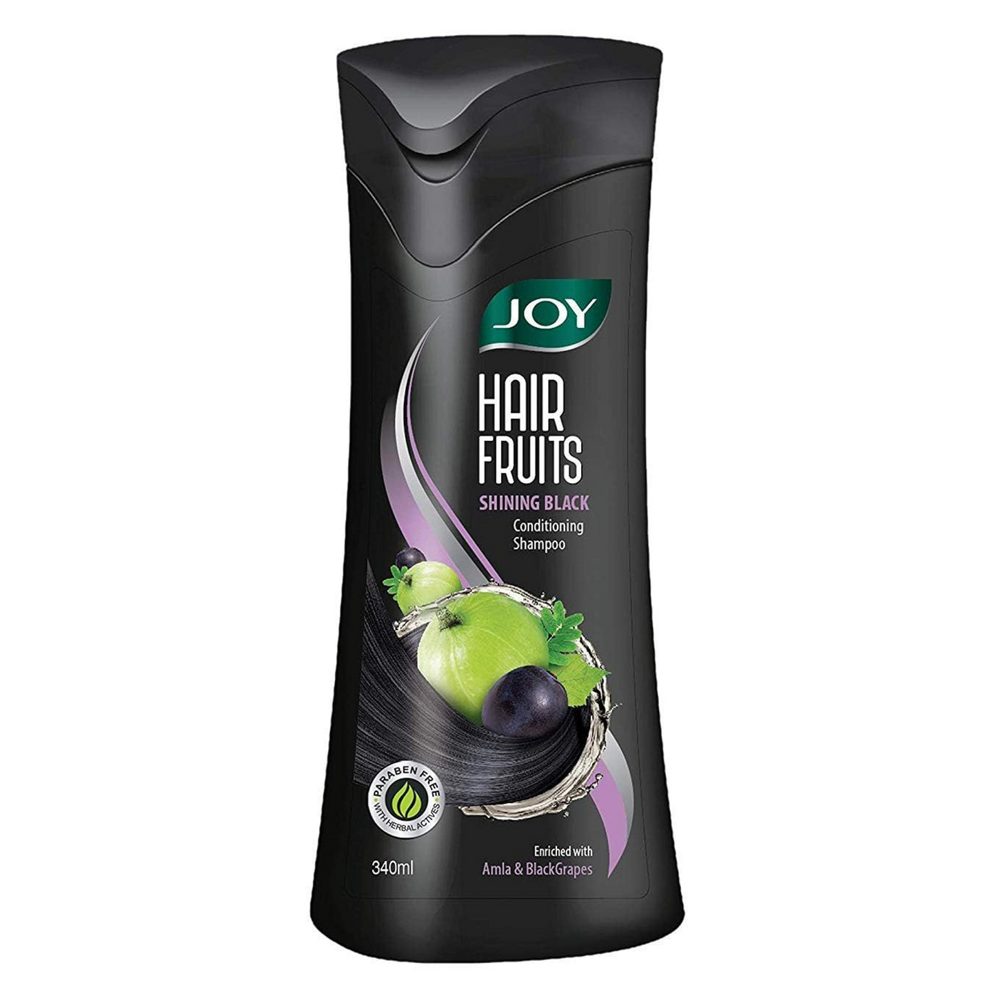 Joy Hair Fruits Shining Black Conditioning Shampoo Enriched with Amla & Black Grapes, 340 ml