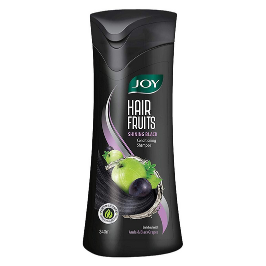 Joy Hair Fruits Shining Black Conditioning Shampoo Enriched with Amla & Black Grapes, 340 ml