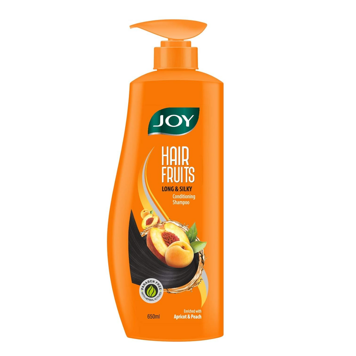 Joy Hair Fruits Long & Silky Conditioning Shampoo Enriched with Apricot & Peach, 650 ml