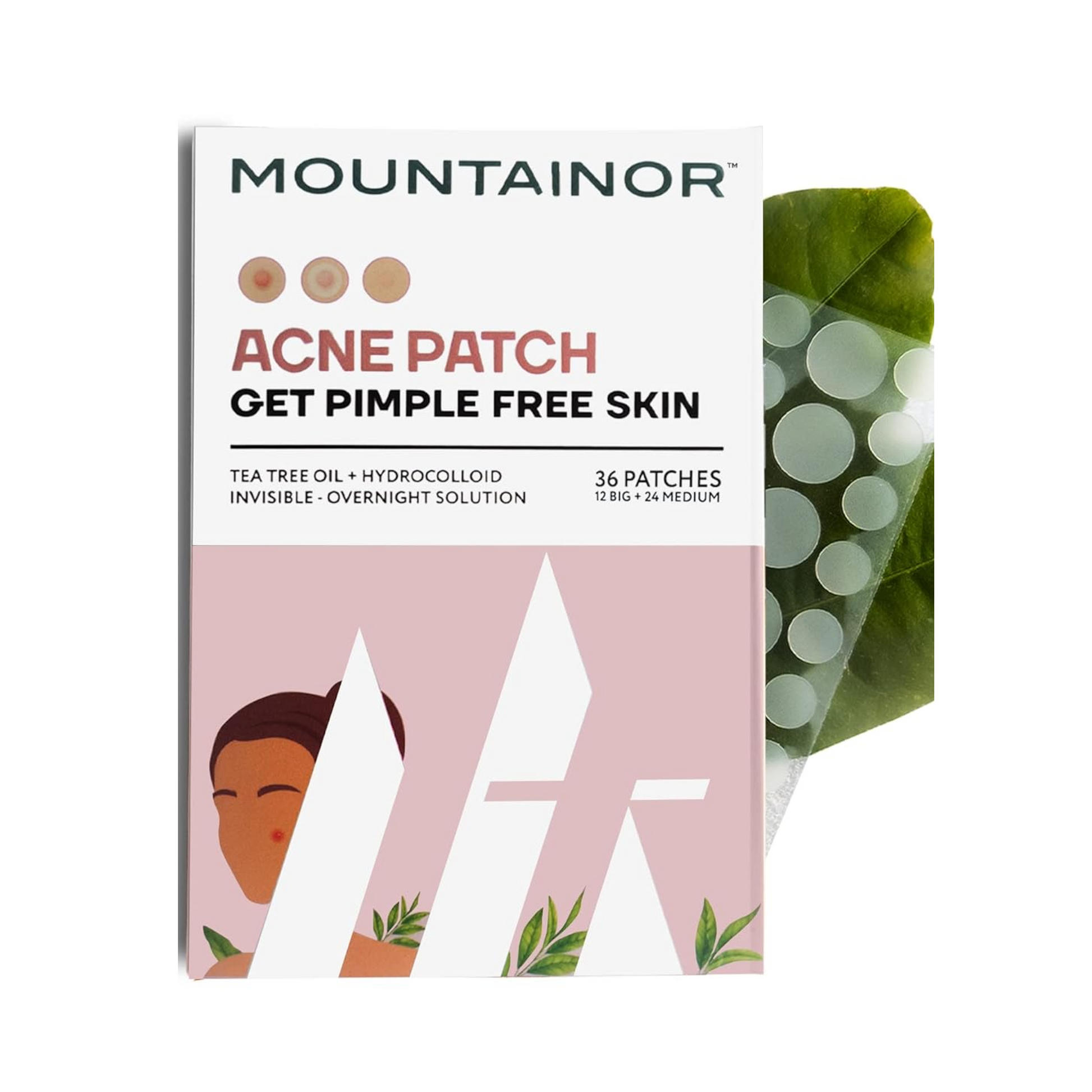 Mountainor acne patch packaging with a white background