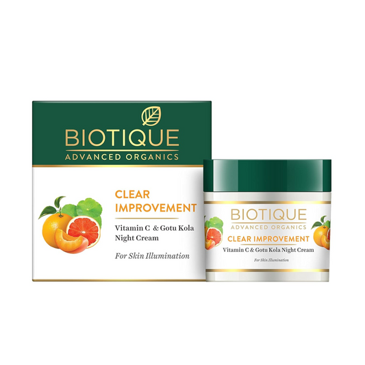 Biotique Advanced Organics Vitamin C & Gotu Kola Night Cream packaging on a white background