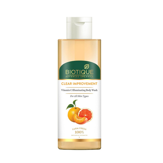 Biotique Vitamin C Eliminating Body Wash bottle on a white background