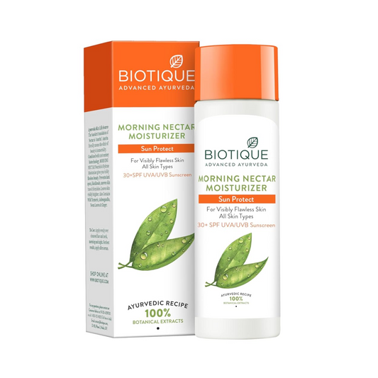 Biotique Morning Nectar Moisturizer packaging on a white background