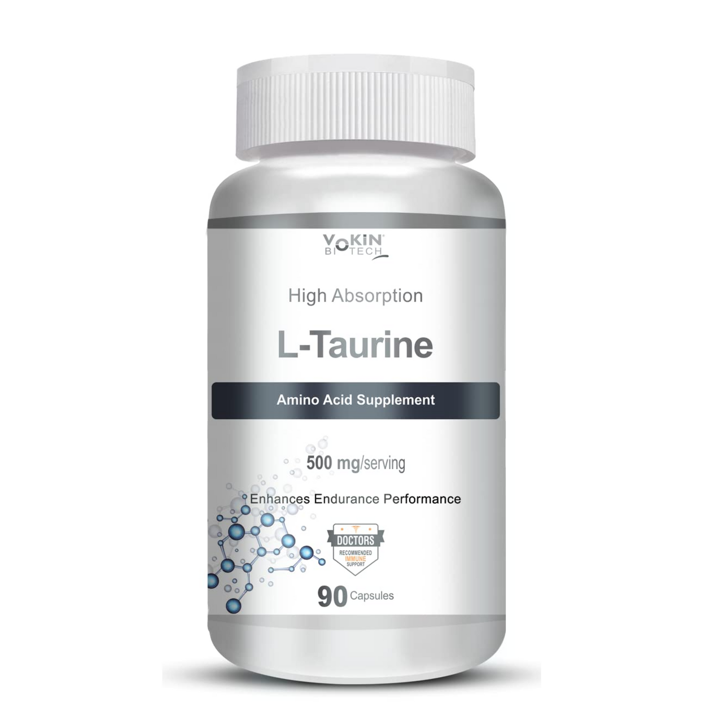Vokin biotech L-Taurine - Amino Acid Supplement - 500mg (90 capsules)