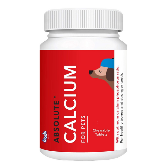 Bottle of Absolute Calcium for Pets on a white background