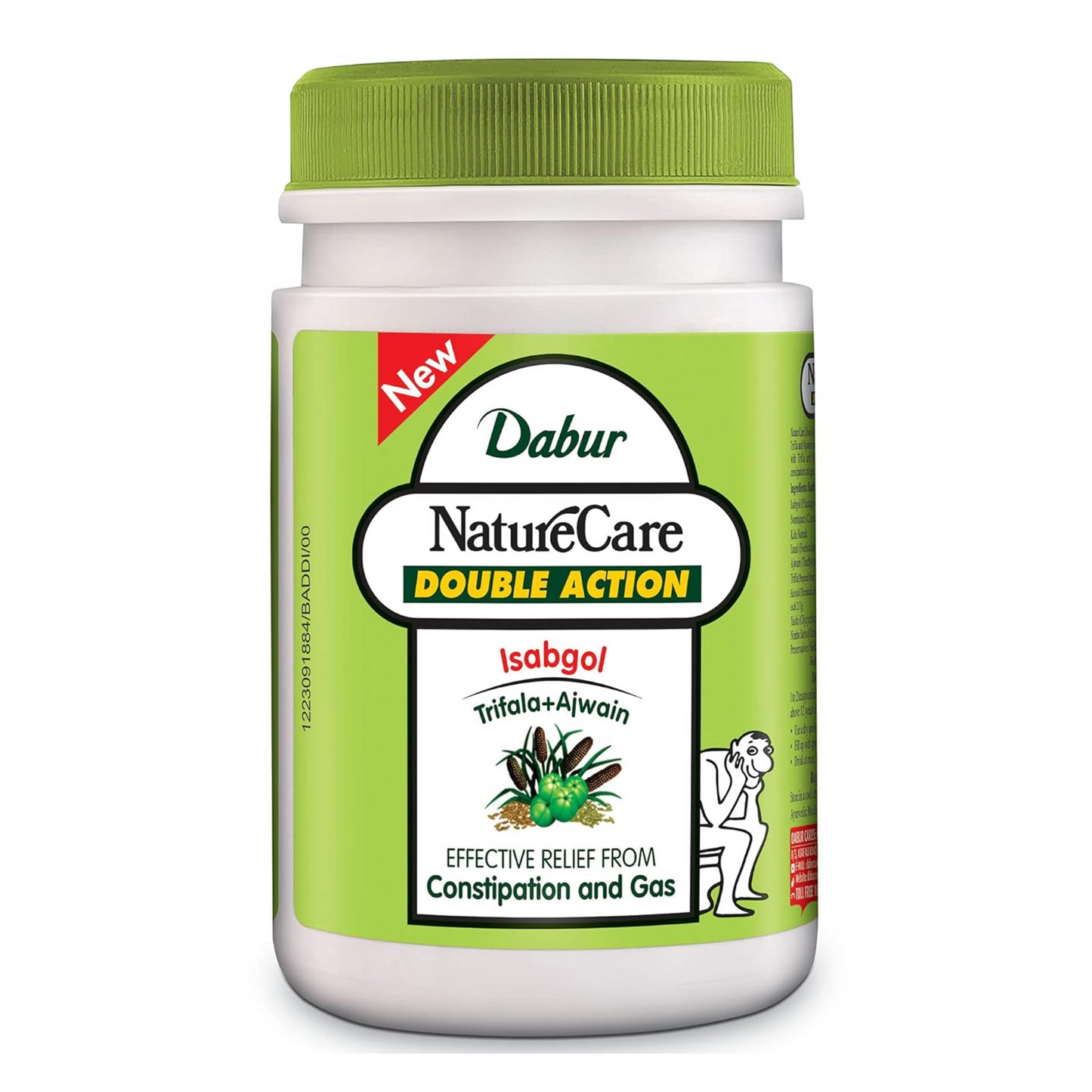 Dabur NatureCare Double Action supplement bottle on a white background