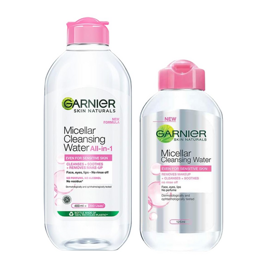 Garnier Skin Naturals Micellar Cleansing Water, 125ml+Garnier Skin Naturals Micellar Cleansing Water, 400ml