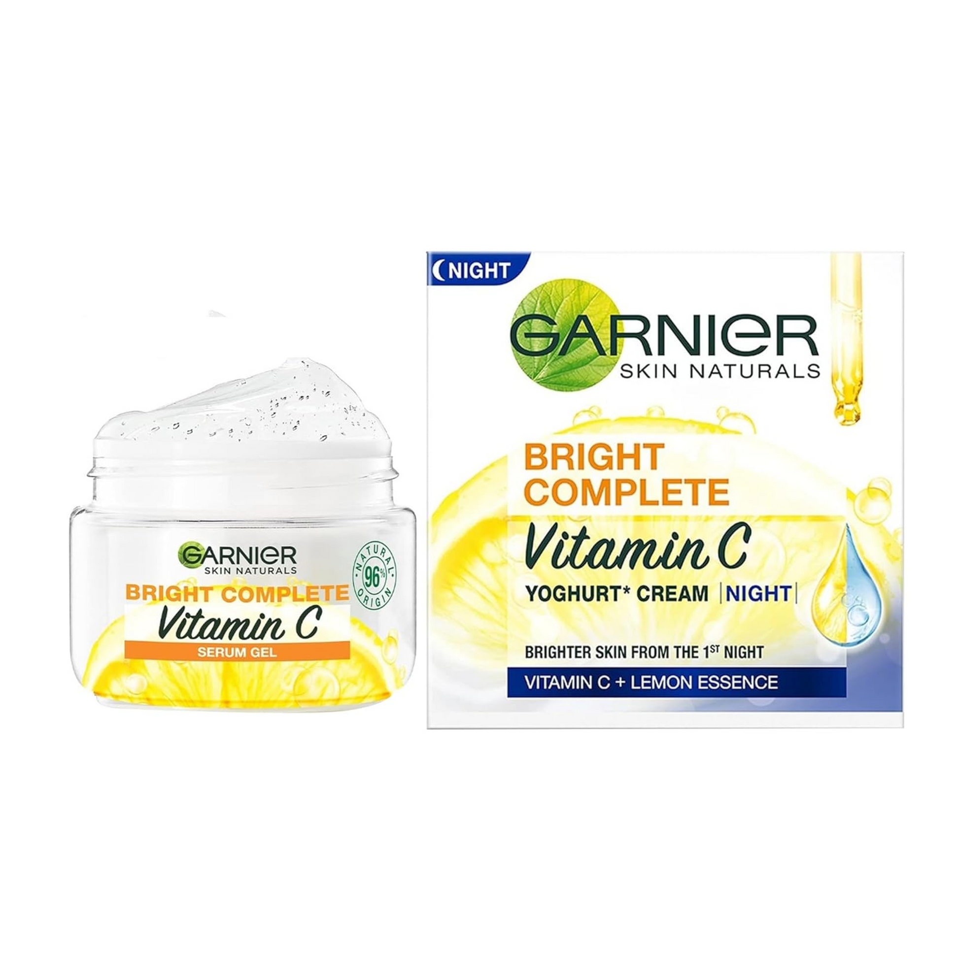Garnier Bright Complete Vitamin C Yoghurt Cream packaging on a white background