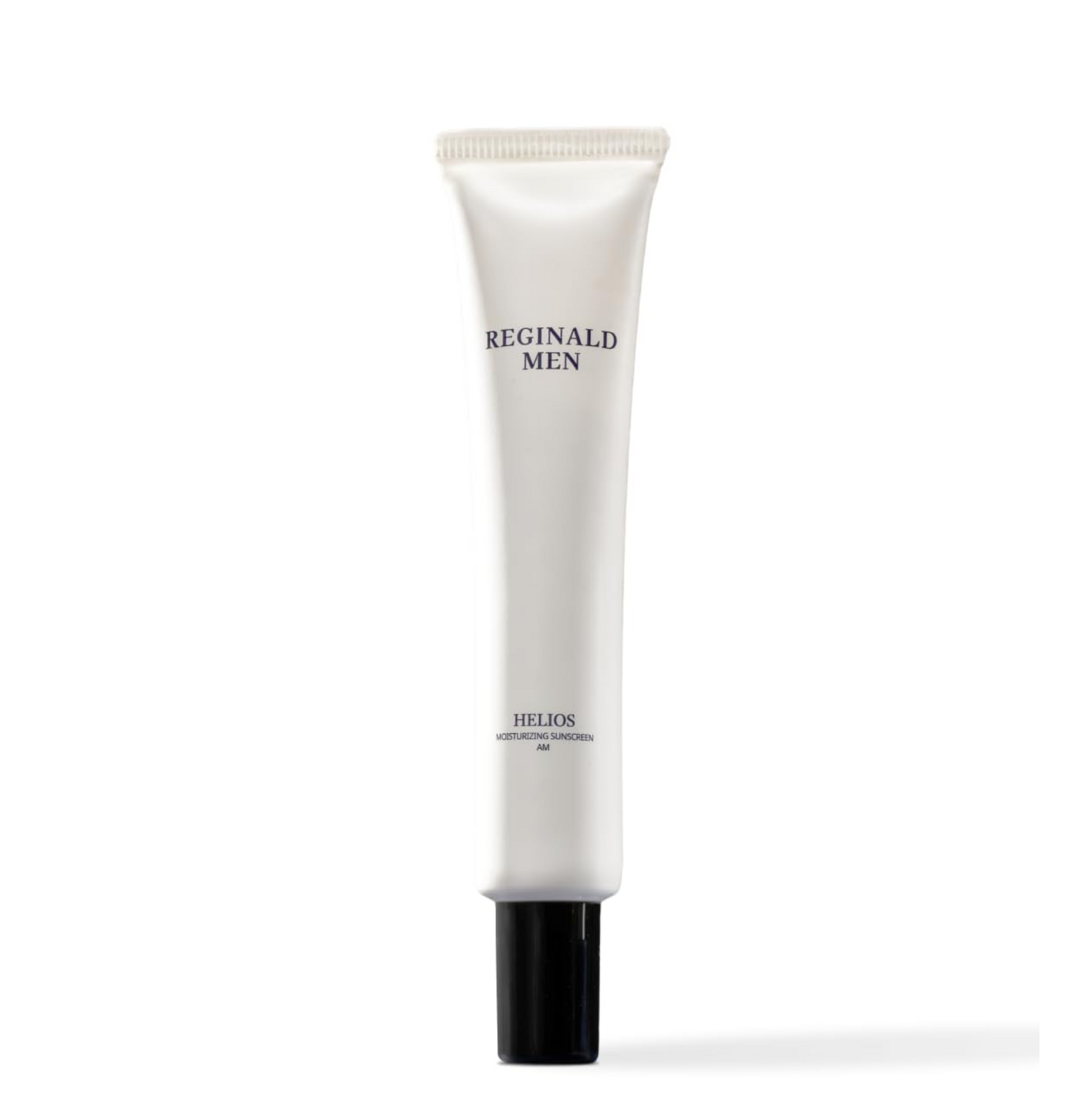 White tube of Reginald Men cream on a white background