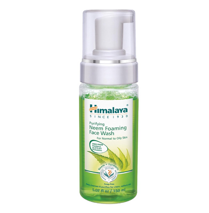 Himalaya Purifying Neem Foaming Face Wash bottle on a white background