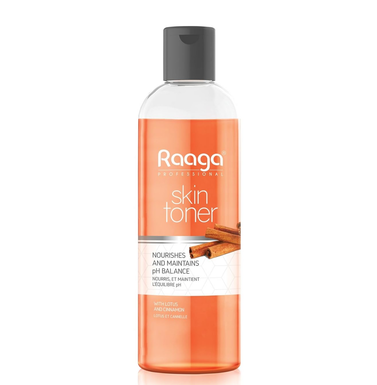 Raaga skin toner bottle on a white background
