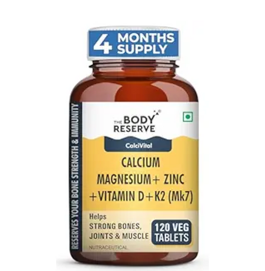 Supplement bottle labeled 'The Body Reserve' with a 4 months supply on a white background