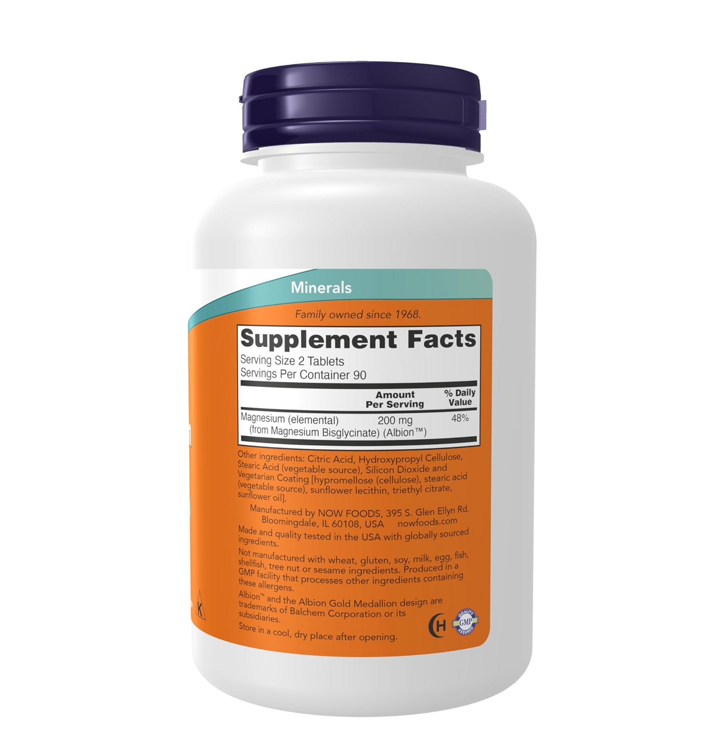 Supplement bottle with label showing 'Minerals' and 'Supplement Facts' on a white background