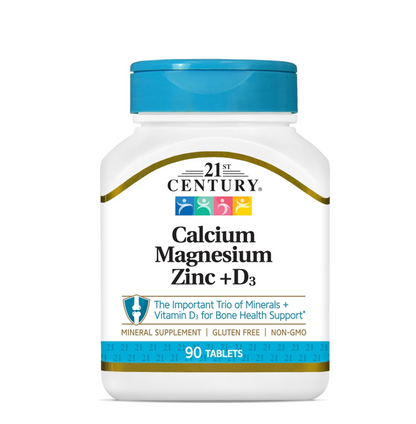21st Century Cal Mag Zinc +D Tablets, 90 Count