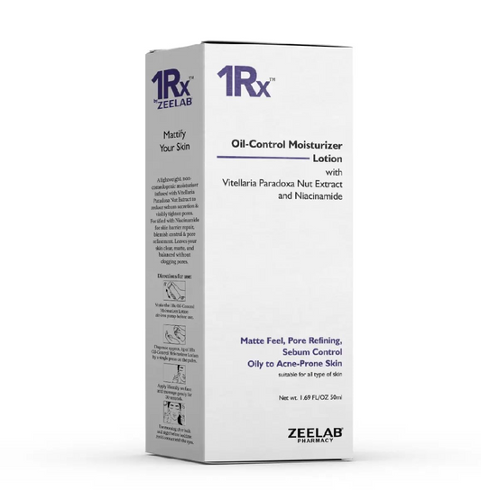 Zeelab 1Rx Oil-Control Moisturizer Lotion packaging on a white background