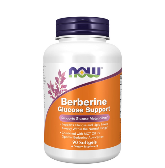 NOW Foods Supplements, Berberine Glucose Support, Combined with MCT Oil for Optimal Berberine Absorption, 90 Softgels