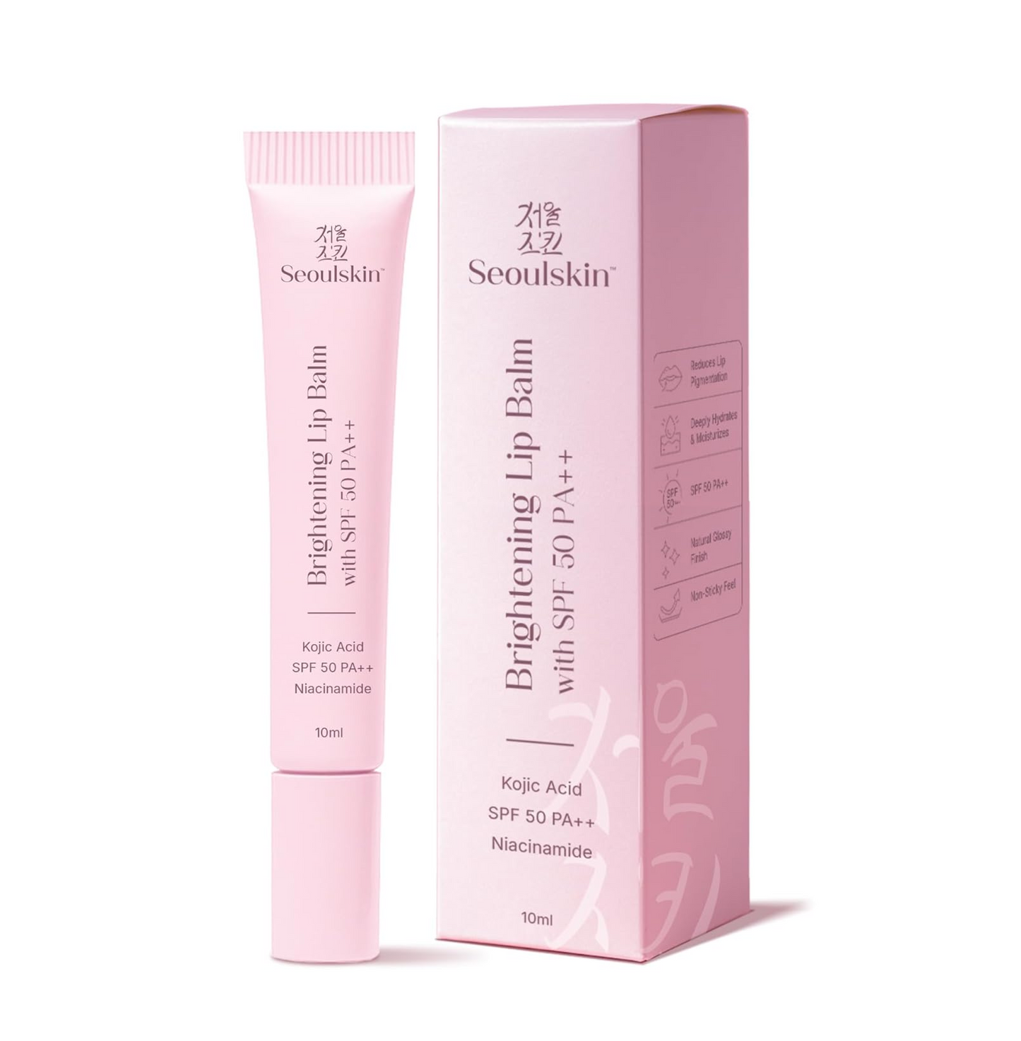 Seoulskin Brightening Lip Balm with SPF 50 PA++, Kojic Acid & Niacinamide | Brightening Lip Balm for Dark Lips | Repairs Chapped Lips | For Dark Lip Lightening & Protection | 10g
