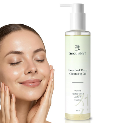 SeoulSkin Heartleaf Cleansing Oil | Oil Cleanser for Face & Makeup Remover | Removes Waterproof Makeup, SPF & Dirt | Gentle Face Wash for Oily & Sensitive Skin | Non-Stripping Formula | 150 ml