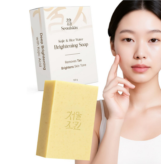 Seoulskin Kojic & Rice Water Brightening Soap | Glowing & Brightening Soaps for bath | For Pigmentation, Dark Spots, Sun Damage | Tan Removal Soap Bar for men and women | Brightens Underarms | Paraben Free | All Skin Types