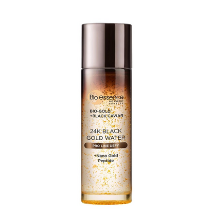 Bio-Essence Bio-Gold 24K Gold Black Gold Water (100ml) | Essence for Hydrating skin, Smoothening wrinkles, Glowing skin and Reducing Dark spots | For all skin types