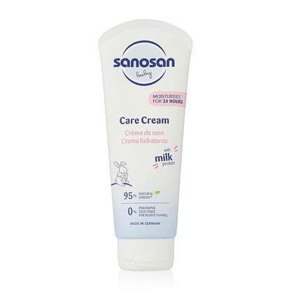 Sanosan Baby Care Cream with Milk Protein – Daily Moisturizing Cream for Face & Body, Gentle Formula for Newborns & Delicate Skin – 100g