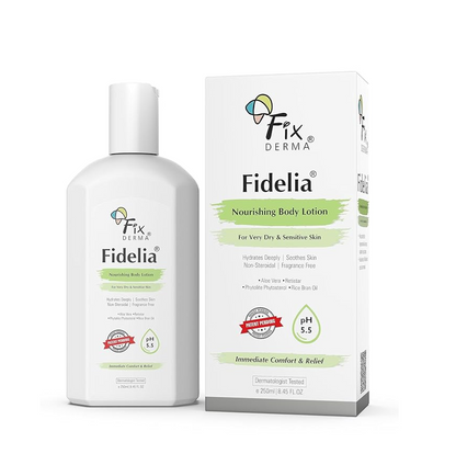 Fixderma Fidelia Nourishing Body Lotion | Moisturizer for face & Body | Body lotion for Women & Men | Body Lotion for Sensitive & Very dry skin with Rice Brain Oil & Aloe vera - 250ml