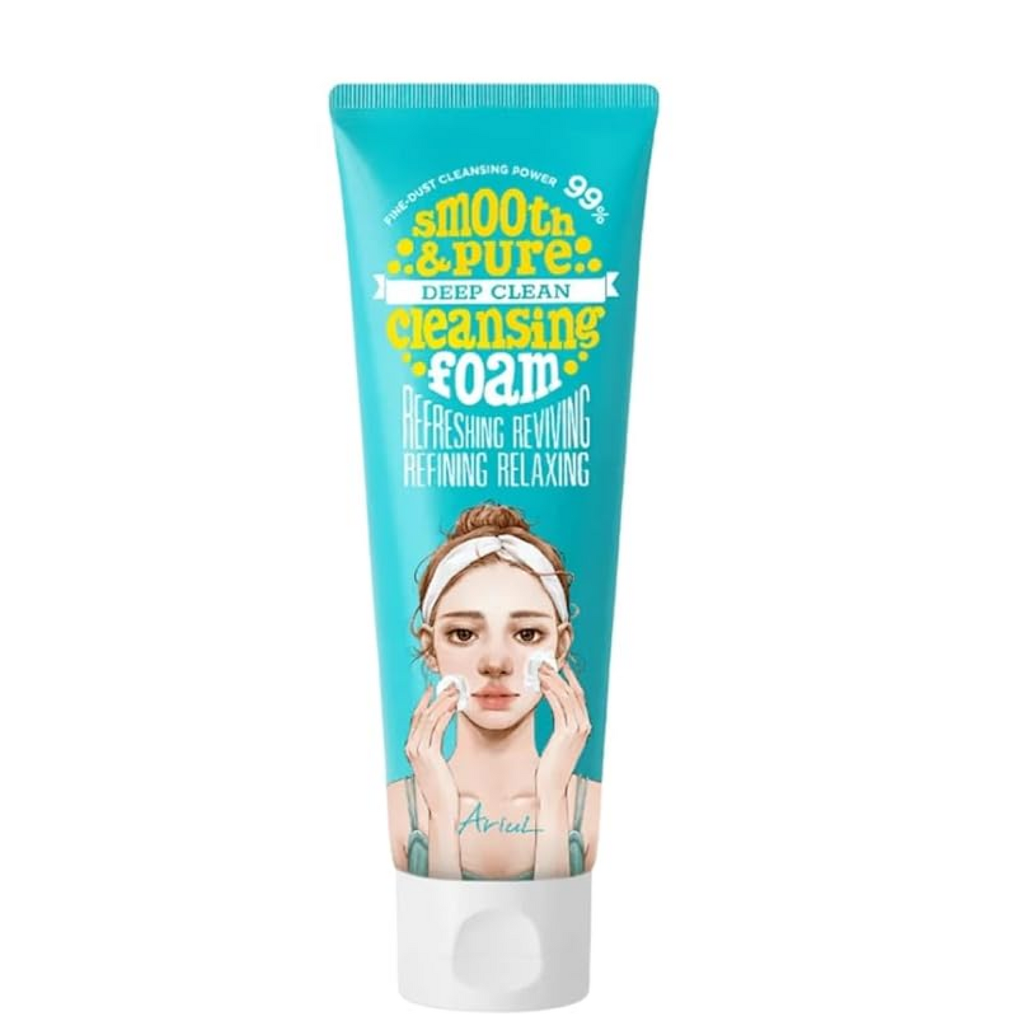 Ariul Smooth & Pure Deep Clean Cleansing Foam (120 ml) Deep Pore Cleansing Korean Face Wash, Gentle Hydrating Daily Face Cleanser, Removes Makeup & Fine Dust