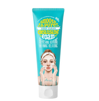 Ariul Smooth & Pure Deep Clean Cleansing Foam (120 ml) Deep Pore Cleansing Korean Face Wash, Gentle Hydrating Daily Face Cleanser, Removes Makeup & Fine Dust
