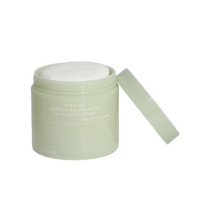 celimax Ji Woo Gae Heartleaf BHA Peeling Pad (60 Pads) Korean Toner Pads with Heartleaf Extract, BHA & Niacinamide, Exfoliating, Pore-Clearing, Removes Dead Skin, Minimises Pores, Calms & Smooths Skin