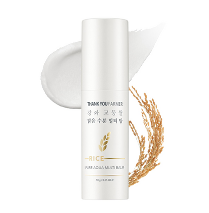 THANKYOU FARMER Rice Pure Aqua Multi Balm (30ml) Deep Moisturizing, Barrier Enhancing Stick Formula Balm With 5 Ceramides & Rice Extract, Hydration Boost For Dry & Sensitive Skin, Soothing Moisture Locking Cream, Korean Skincare