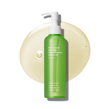 SUNGBOON EDITOR Green Tomato Double Cleansing Ampoule Oil (200 g) | Deep Cleansing Makeup Remover Oil | Purifies Pores, Removes Makeup & Controls Sebum