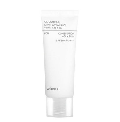 celimax Oil Control Light Sunscreen SPF50+ PA++++ (40ml) UVA/UVB Protection with Niacinamide & Anti-Sebum Complex, Matte, Oil-Controlling, Lightweight & Non-Greasy Daily Sunscreen for Oily, Combination & Sensitive Skin