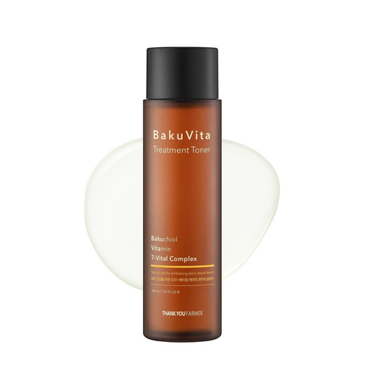 THANKYOU FARMER Bakuvita Treatment Toner (200 ml) Anti-Aging Face Toner With Retinol, Bakuchiol, Vitamin C+E, 7-Vital Complex | Anti-Wrinkle, Hydrating, Pore-Refining Skin Toner for All Skin Types | Korean Skincare